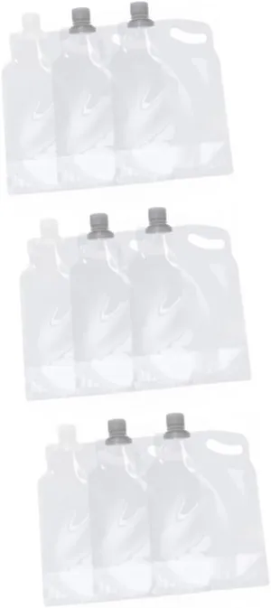 balacoo 3sets Portable Water Container 2l Collapsible Water Bag Folding Tank for Camping Hiking Outdoor Use 3pcs*3 Random Color