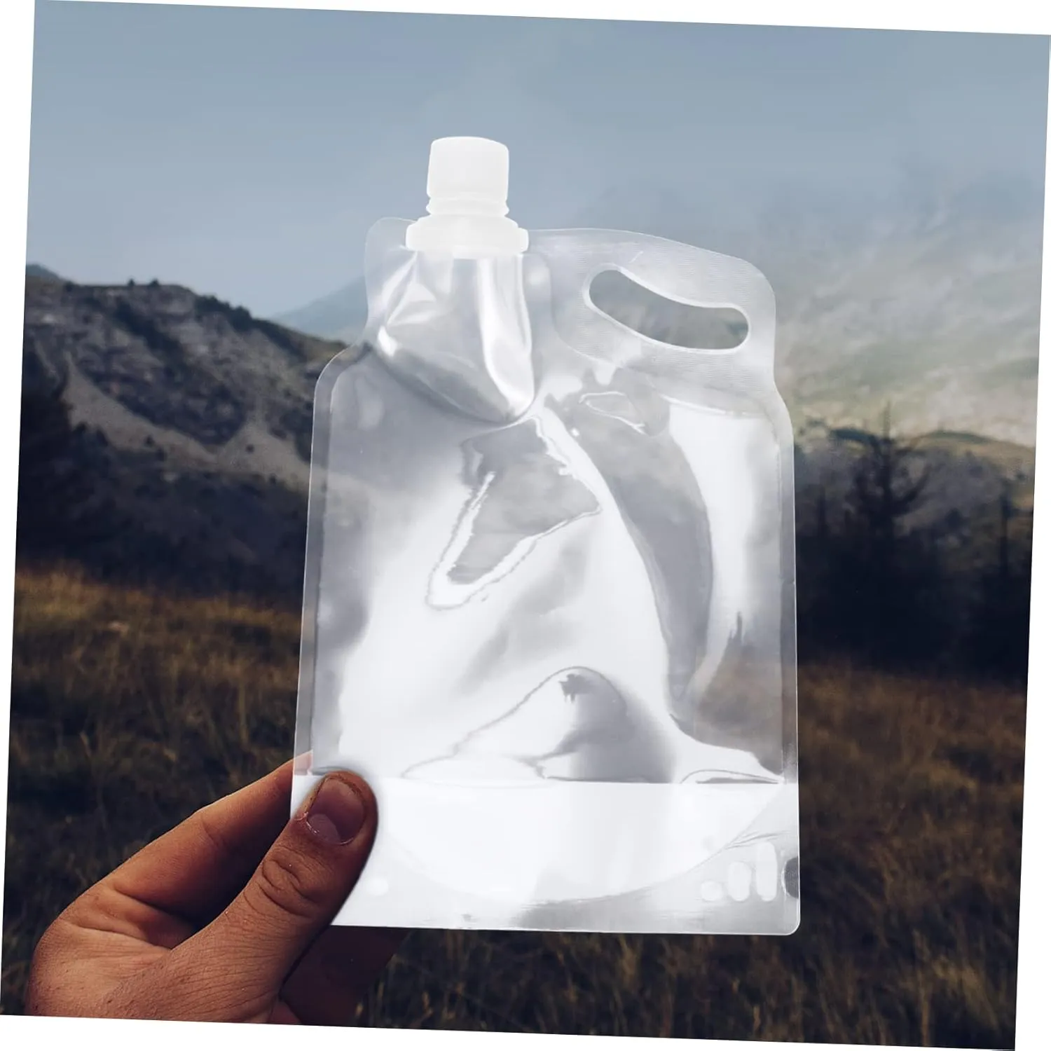 balacoo 3sets Portable Water Container 2l Collapsible Water Bag Folding Tank for Camping Hiking Outdoor Use 3pcs*3 Random Color