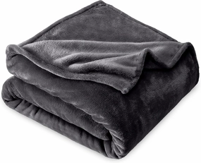 Bare Home Fleece Blanket - Extra Long - Coronet Blue - Throw for Bed, Sofa, Couch, Movie Night, Camping, and Travel - Microplush - Ultra Soft Warm Blanket (Twin/Twin XL, Forged Iron Grey)