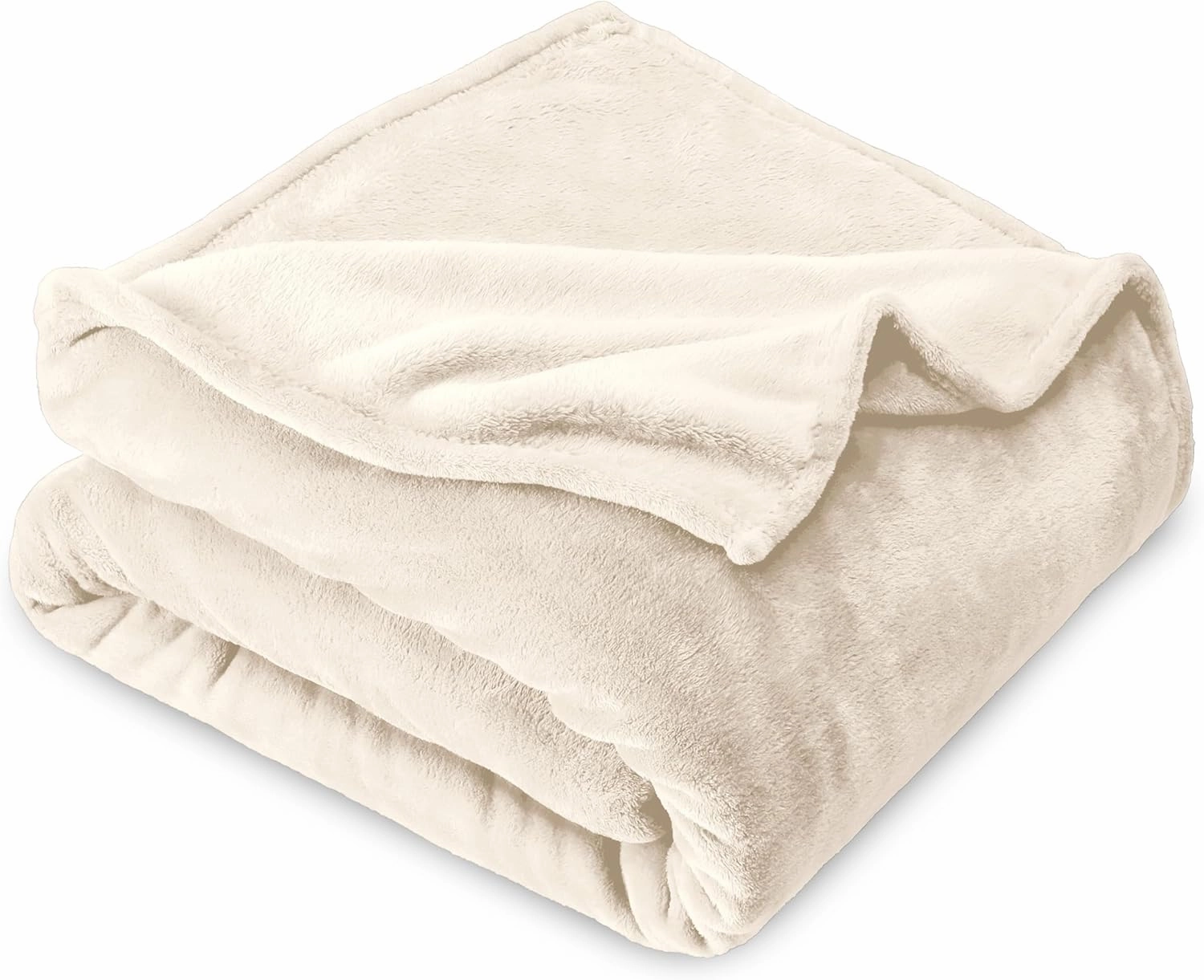 Bare Home Fleece Blanket - Extra Long - Vanilla - Lightweight Throw for Bed, Sofa, Couch, Movie Night, Camping, and Travel - Microplush - Cabin Blanket (Twin/Twin XL, Vanilla)