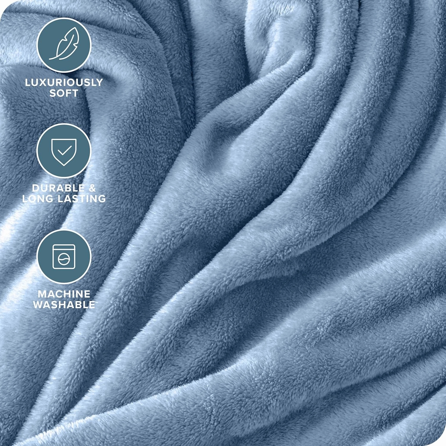 Bare Home Fleece Blanket - King - Coronet Blue - Lightweight Throw for Bed, Sofa, Couch, Movie Night, Camping, and Travel - Microplush - Cabin Blanket (King, Coronet Blue)
