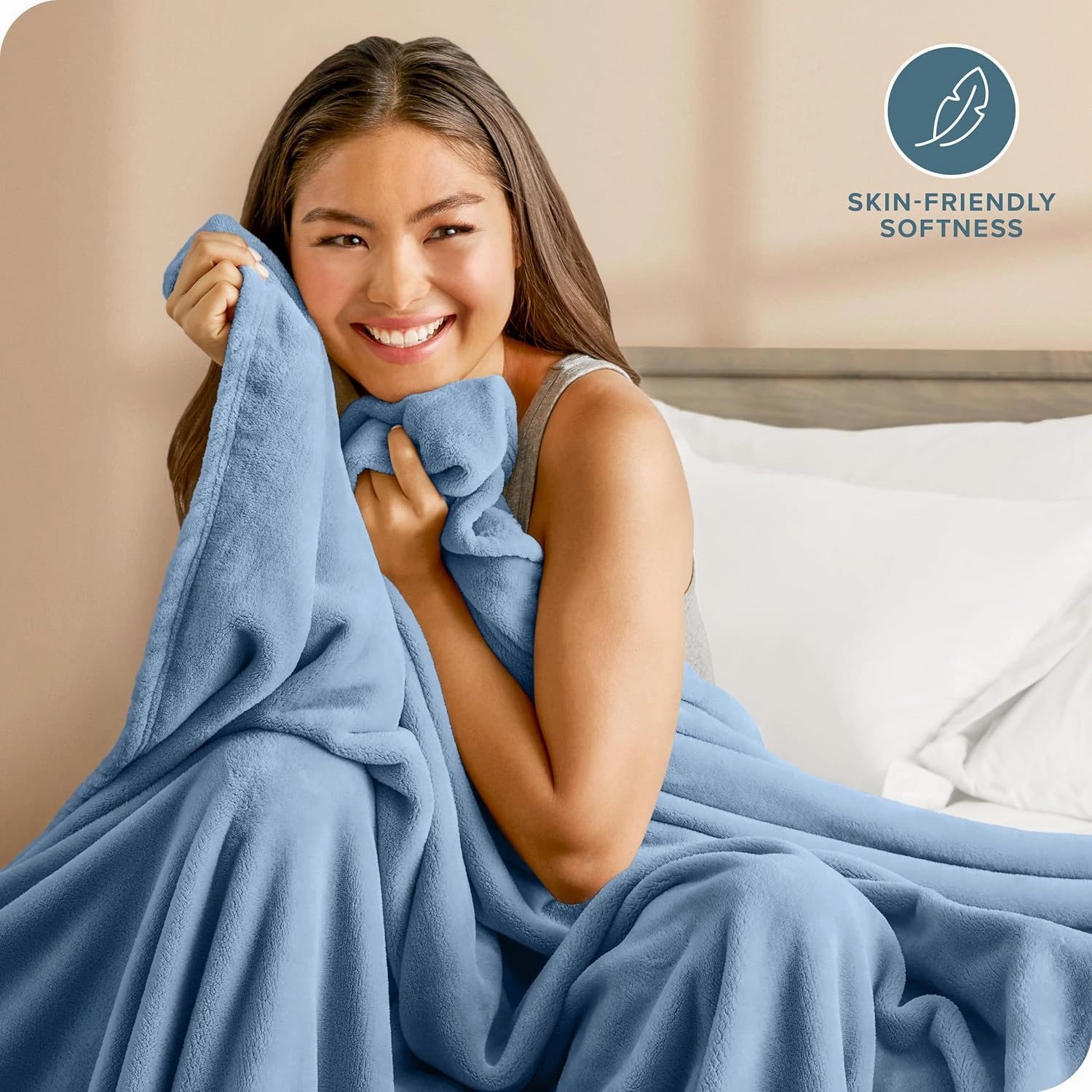 Bare Home Fleece Blanket - King - Coronet Blue - Lightweight Throw for Bed, Sofa, Couch, Movie Night, Camping, and Travel - Microplush - Cabin Blanket (King, Coronet Blue)