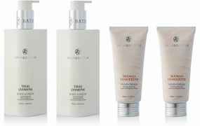 BATH and BLOOM Jasmine Body Lotion and Mango Tangerine Hand Cream Set.