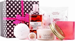 Bath Luxury Spa Gift Set For Women - Natural Bath Bombs, Organic Shea Butter Soap, Soy Wax Candle, Bath Salt and Shower Gel -Best Gift Box for Women, Mother, Mom, Girls, Her