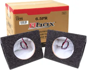 Bbox Pro Audio Tuned 6.5" Speaker Enclosures - Premium Speakers to Enhance Sound and Bass - Nickel Finish Speaker Terminals for Car or Truck - 18 Gauge Audio Cables - Speaker Set of 2 (Charcoal)