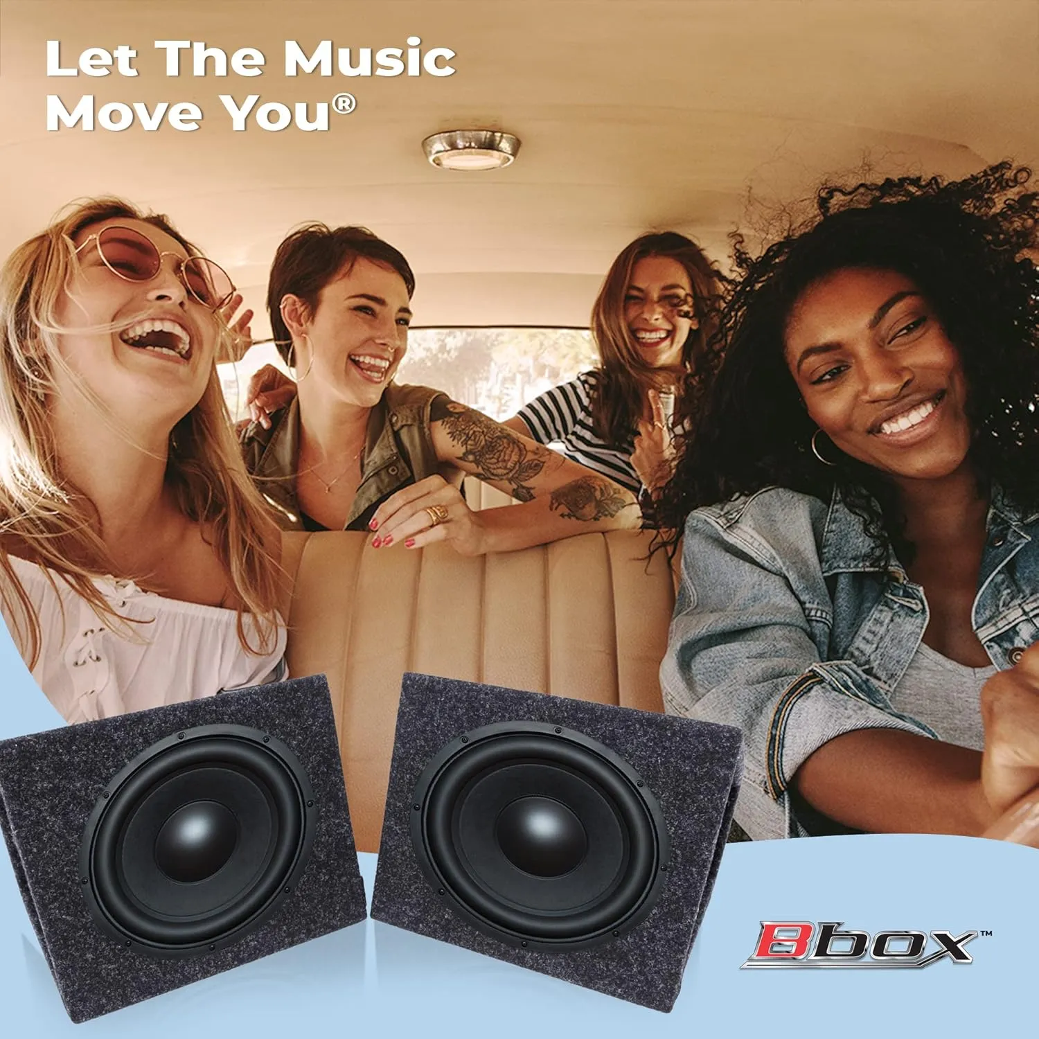 Bbox Pro Audio Tuned 6.5" Speaker Enclosures - Premium Speakers to Enhance Sound and Bass - Nickel Finish Speaker Terminals for Car or Truck - 18 Gauge Audio Cables - Speaker Set of 2 (Charcoal)