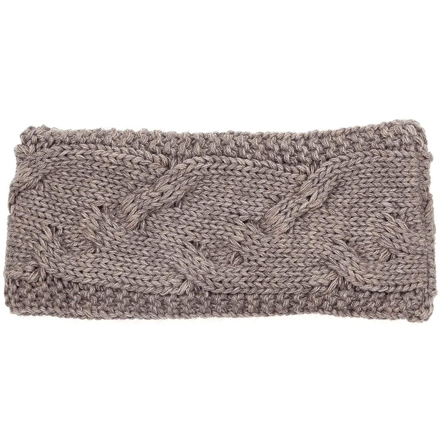 Be Your Own Style BYOS Women's Classic Cable Warm Fleece Lined Crochet Knit Headband Head Wrap Ear Warmer