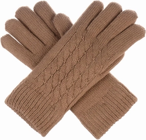Be Your Own Style BYOS Women’s Winter Classic Cable Warm Plush Fleece Lined Knit Gloves