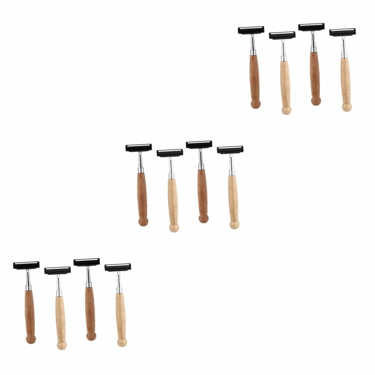 Beaupretty 12pcs Handle Safety for Men Women Stainless Steel Blades for Smooth Shave Ergonomic Design for Precision Trimming for Facial Body Hair Removal