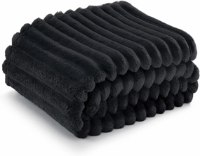 Bedsure Black Throw Blanket for Couch - GentleSoft Cozy Soft Blankets for Women, Cute Small Fleece Throws for Girls, 50x60 Inches