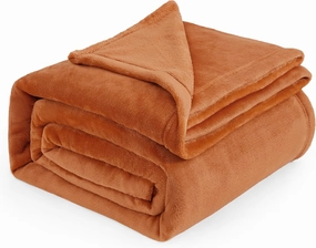 Bedsure Burnt Orange Fleece Blanket King Size - 280GSM Soft Lightweight Plush Cozy Blankets for Bed, Sofa, Couch, Travel, Camping