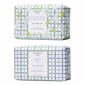 Beekman 1802 Goat Milk Body Soap Bar Set - Scented - 9 oz (Pack of 2) - Nourishes, Moisturizes & Hydrates - 100% Vegetable Soap - Good for Sensitive Skin - Cruelty Free