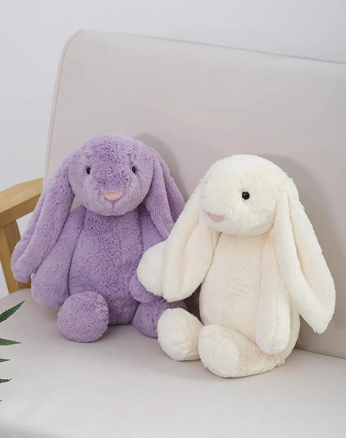 Beige Stuffed Animal Bunny Rabbit - Adorable Plush Companion for Cuddles & Playtime. Soft & Huggable with Lifelike Features. Ideal Gift for Kids & Rabbit Lovers (Bonnie Rabbit-Beige 15.8 inch)