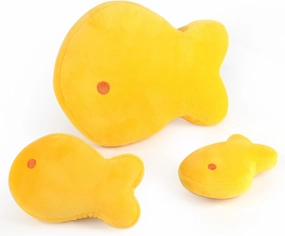 BenBen Goldfish Plush Toys, Set of 3, Goldfish Cracker Plushies, 11.5”, 7” and 6” Cute Gold Fish Stuffed Animal, Kawaii Food Plush, Fun Decorative Pillows for Room Décor