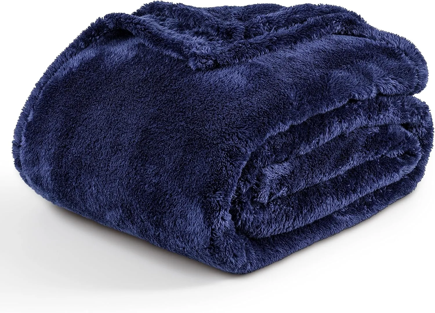 Berkshire Blanket Classic Extra-Fluffy™ Plush Blanket, Twin Size Bed Blanket, Soft Fuzzy Fluffy Long Hair Blanket for Couch Sofa Bed, Atlantis Dark Blue, 60x92 Inches