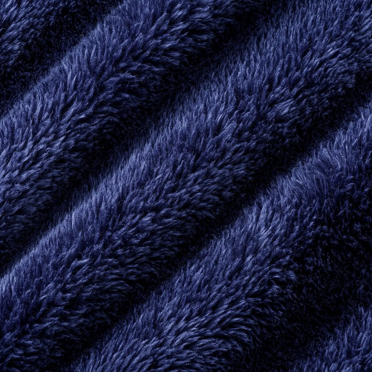 Berkshire Blanket Classic Extra-Fluffy™ Plush Blanket, Twin Size Bed Blanket, Soft Fuzzy Fluffy Long Hair Blanket for Couch Sofa Bed, Atlantis Dark Blue, 60x92 Inches