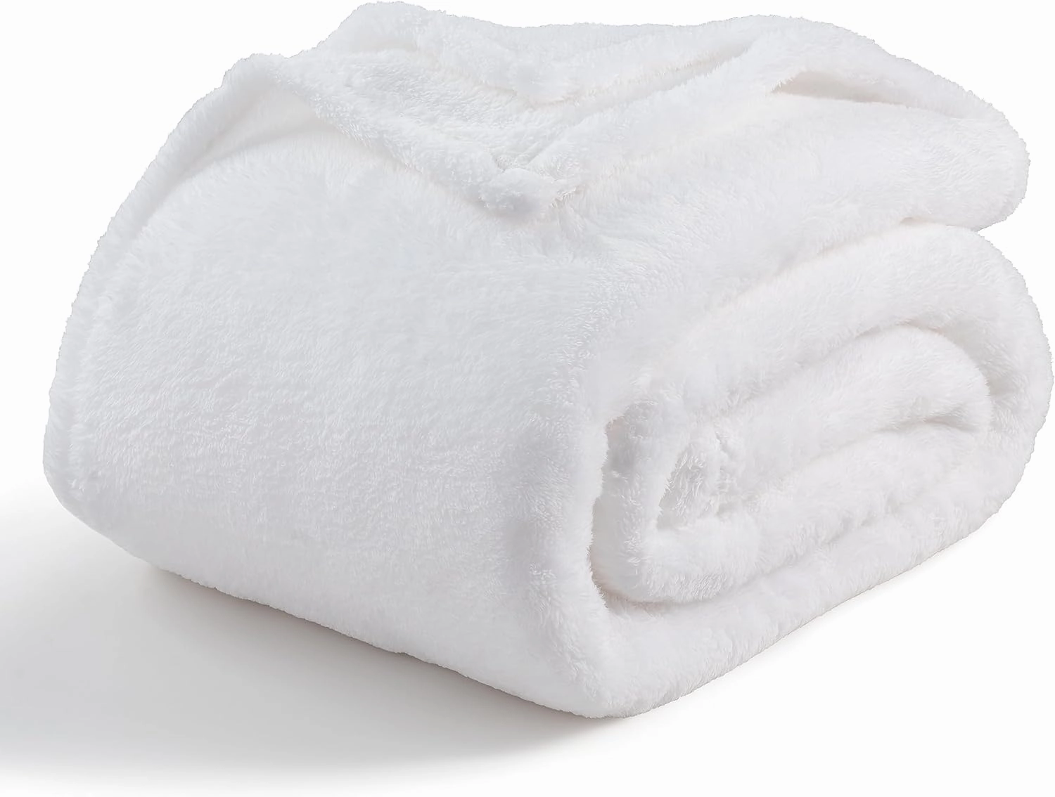 Berkshire Blanket Classic Extra-Fluffy™ Plush Blanket, Queen Size Bed Blanket, Soft Fuzzy Fluffy Long Hair Blanket for Couch Sofa Bed, True White, 90x90 Inches