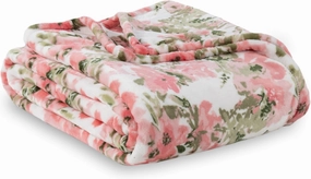 Berkshire Blanket-Classic Heavyweight Soft Printed VelvetLoft® Plush Throw Blanket, Cozy and Fuzzy, Abstraction Pink Green, 50in x 70in