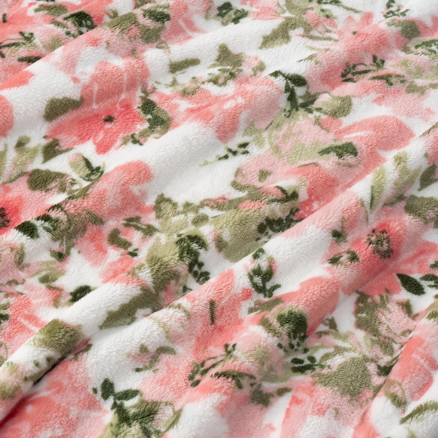 Berkshire Blanket-Classic Heavyweight Soft Printed VelvetLoft® Plush Throw Blanket, Cozy and Fuzzy, Abstraction Pink Green, 50in x 70in