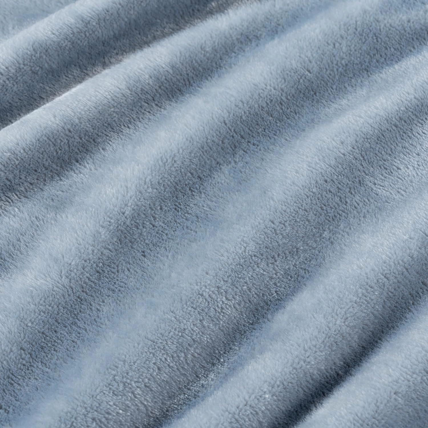 Berkshire Blanket Classic VelvetLoft® Solid Bed Blanket, King Size Bed Blanket, Lightweight Soft Fuzzy Plush Blanket for Bed and Couch, Polar Blue, 90x108 Inches
