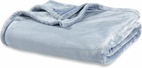 Berkshire Blanket Classic VelvetLoft® Solid Throw Blanket, Lightweight Soft Fuzzy Plush Throw Blanket for Bed and Couch, Polar Blue, 50x60 Inches