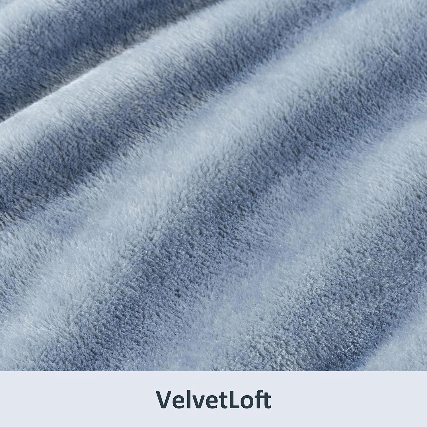 Berkshire Blanket Classic VelvetLoft® Solid Throw Blanket, Lightweight Soft Fuzzy Plush Throw Blanket for Bed and Couch, Polar Blue, 50x60 Inches
