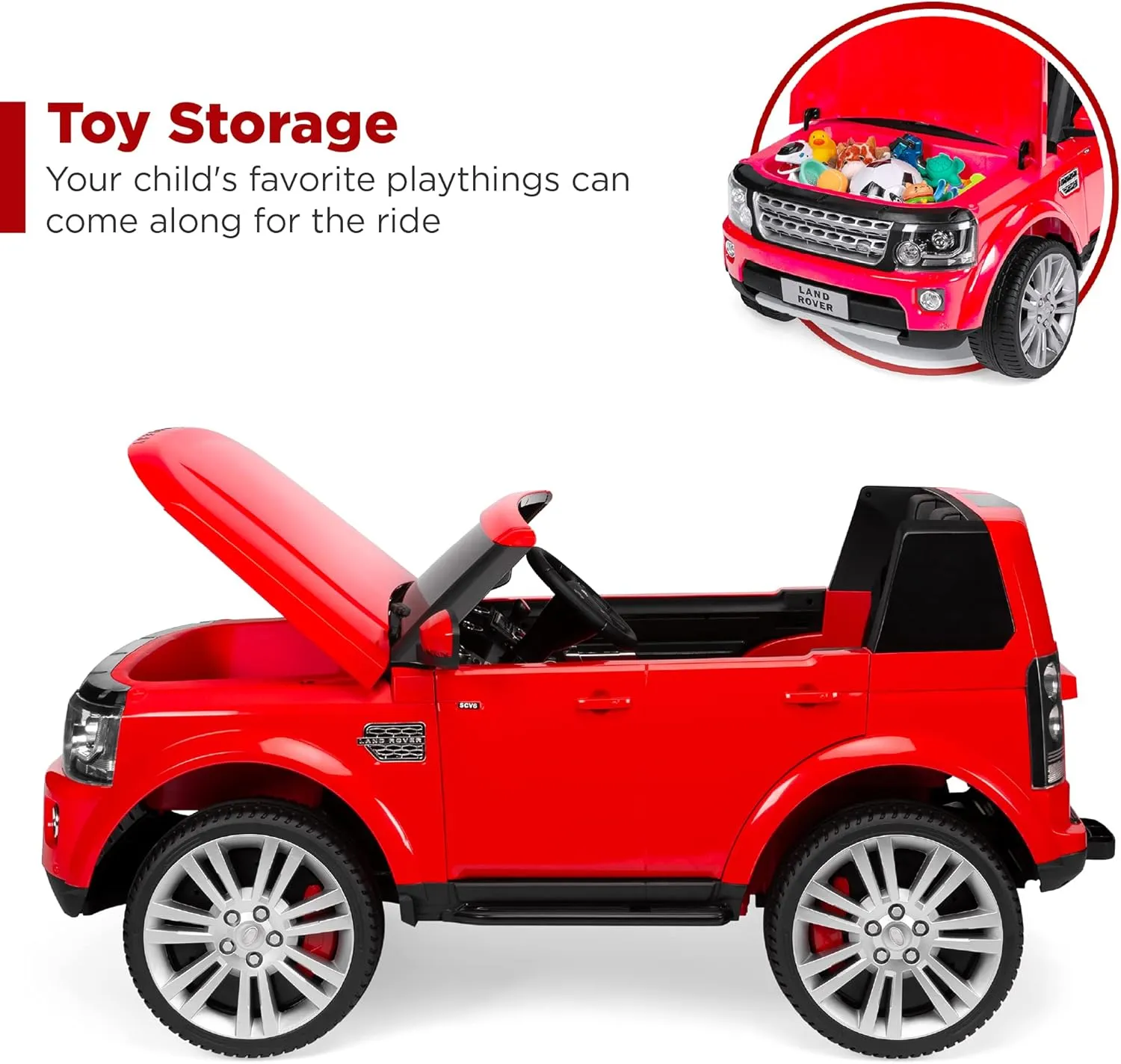 Best Choice Products 12V 3.7 MPH 2-Seater Licensed Land Rover Ride On Car Toy w/Parent Remote Control, MP3 Player - Red