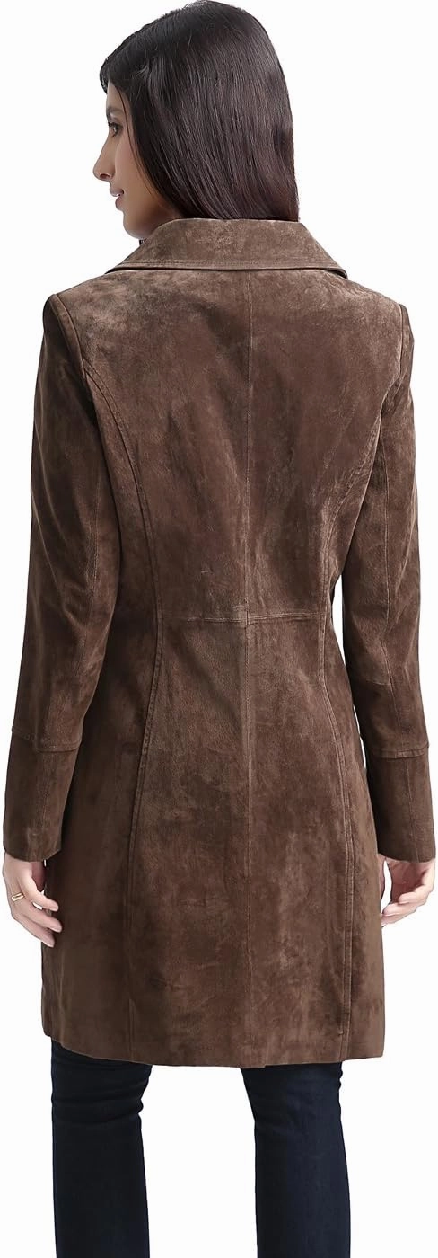 BGSD Women Aubrey Suede Leather Walking Coat (Also available in Plus Size & Petite)