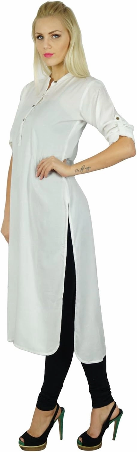 Bimba Women Classic Cotton Custom Kurti 3/4th Sleeve Formal Long Blouse