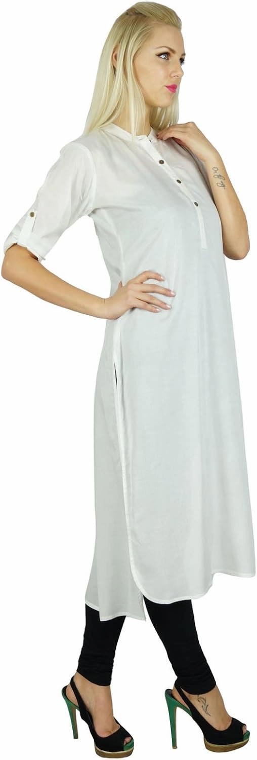 Bimba Women Classic Cotton Custom Kurti 3/4th Sleeve Formal Long Blouse