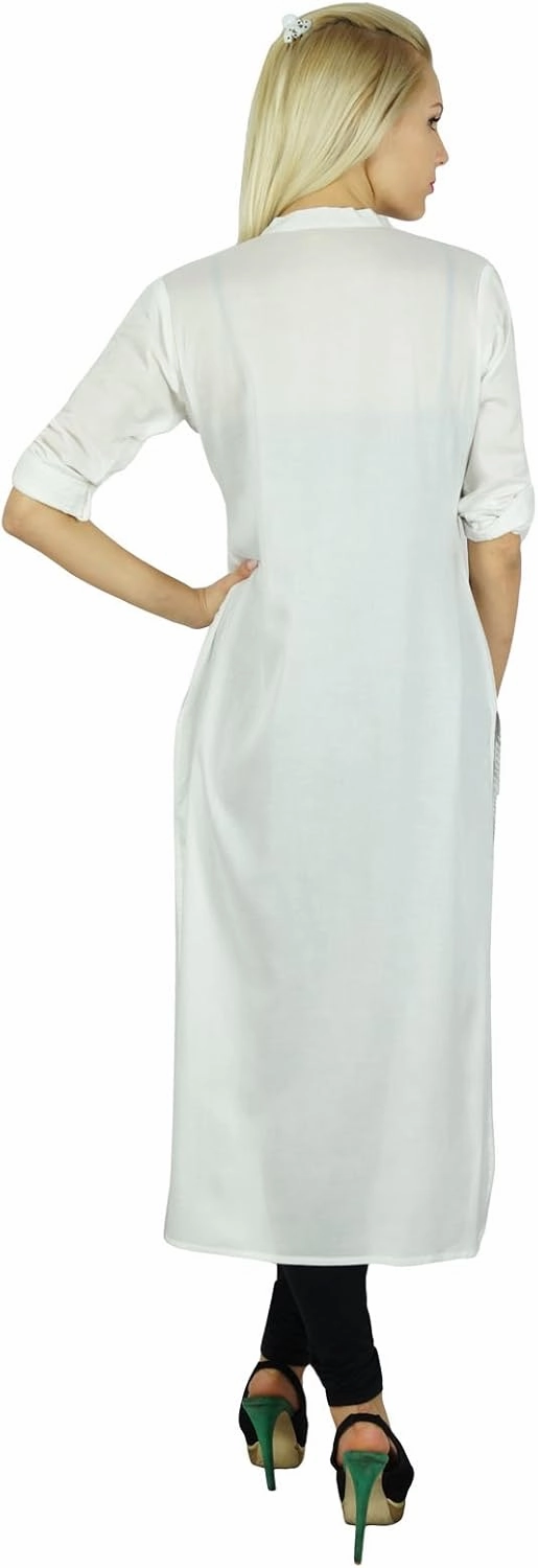 Bimba Women Classic Cotton Custom Kurti 3/4th Sleeve Formal Long Blouse