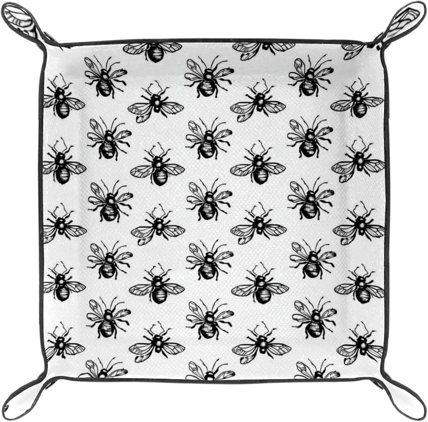 Black & White Simple Insect Stacking Jewelry Organizer Trays, Small Desk Drawer Earring Tray, Bracelet Tray, Key Tray, Decorative and Functional Jewelry Drawer Organizer Tray for Women and Girls