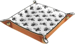 Black & White Simple Insect Stacking Jewelry Organizer Trays, Small Desk Drawer Earring Tray, Bracelet Tray, Key Tray, Decorative and Functional Jewelry Drawer Organizer Tray for Women and Girls