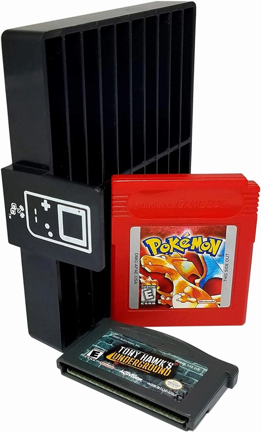 Black, Gameboy Compatible Game Organizer, Holds 20 Games, Cartridge Holder, Retro Video Game Collection, Clutter Reducing, Works with Nintendo Gameboy Gameboy Advance, Gameboy Color