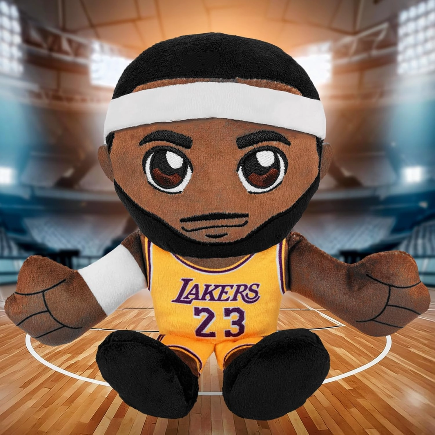 Bleacher Creatures Los Angeles Lakers Lebron James 8" NBA Kuricha Sitting Plush (Gold Jersey) - Soft Chibi Inspired NBA Superstar