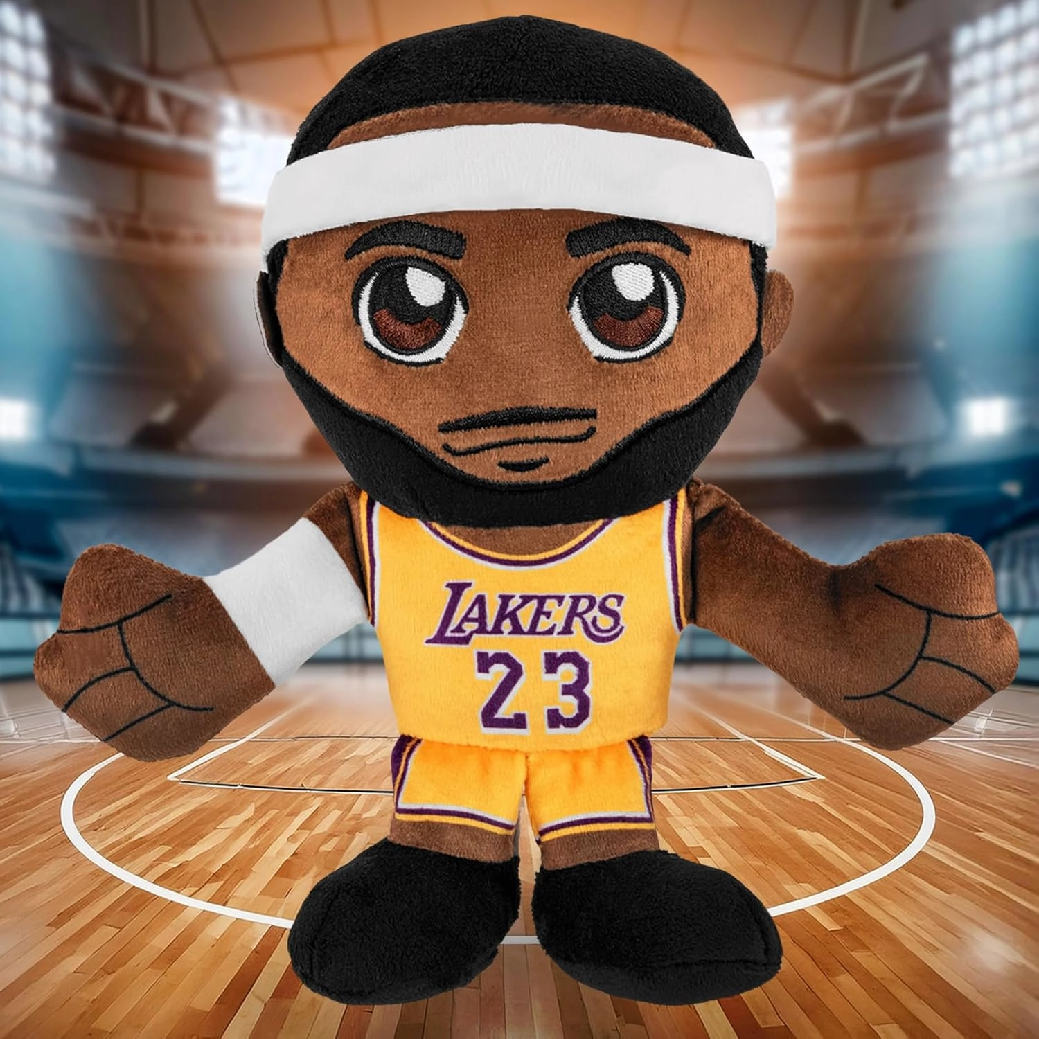 Bleacher Creatures Los Angeles Lakers Lebron James 8" NBA Kuricha Sitting Plush (Gold Jersey) - Soft Chibi Inspired NBA Superstar