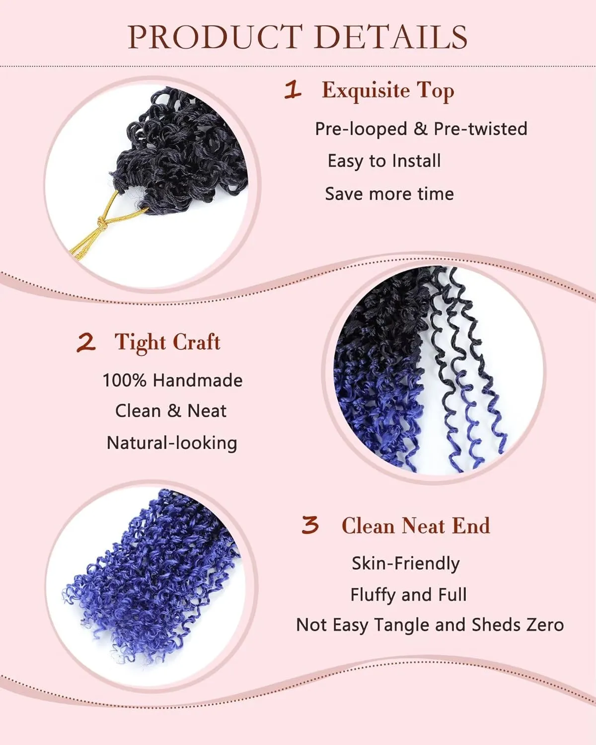 Blue Yanky Twist Crochet Hair 8Packs 12inch Pretwisted Mini Senegalese Twist Braids Spring Crochet Braid Hair with Curly Protective Hairstyle Synthetic Crochet Braids for Black Women(#OT/Blue)