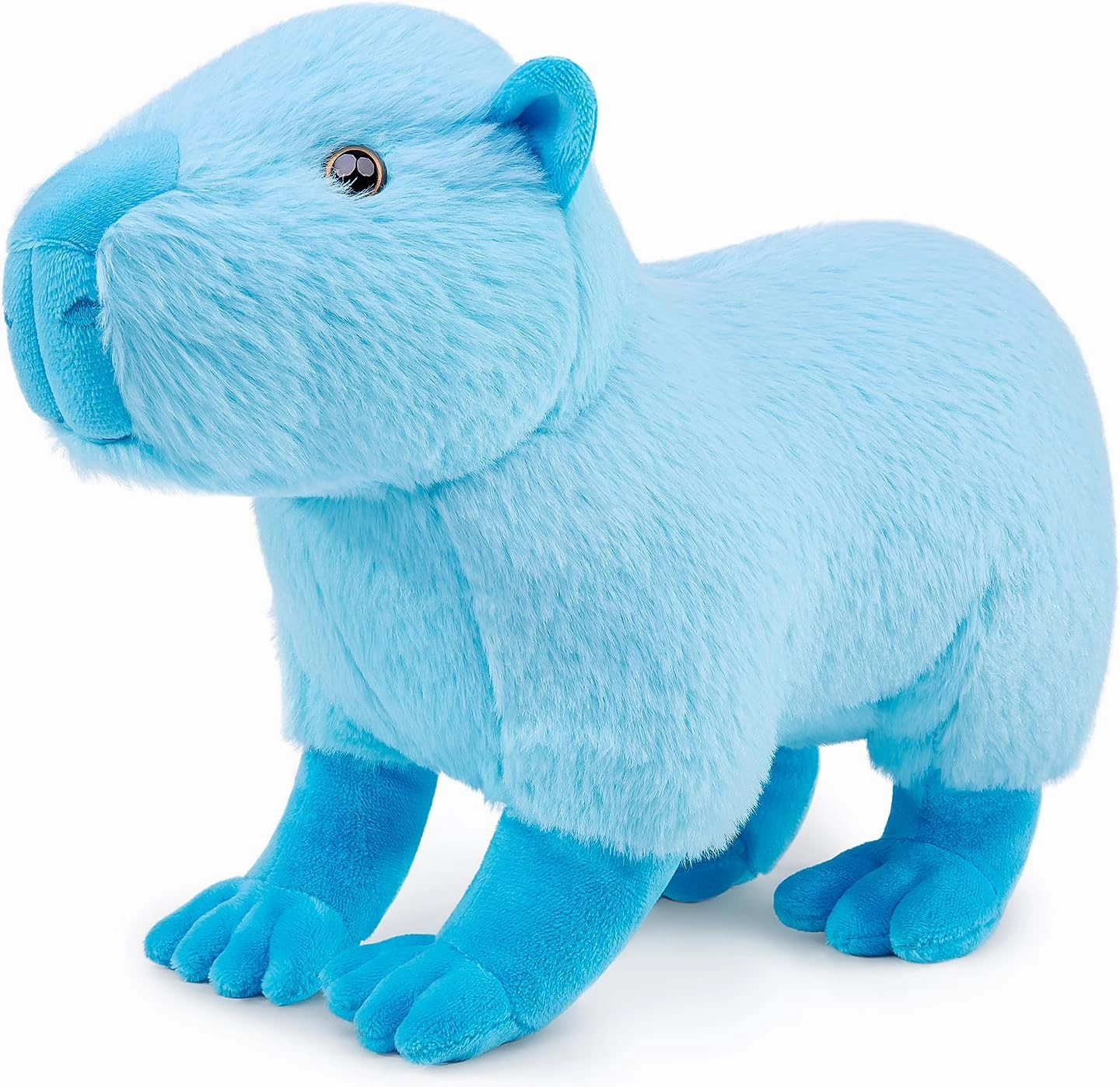 Blue Capybara Plush Toy - Lifelike Rodent 11.5” Capybara Stuffed Animals, Soft Wild Animals Crawling Capybara Stuffed Toys, Unique Plushie Toys Model Dolls Collection for Kids
