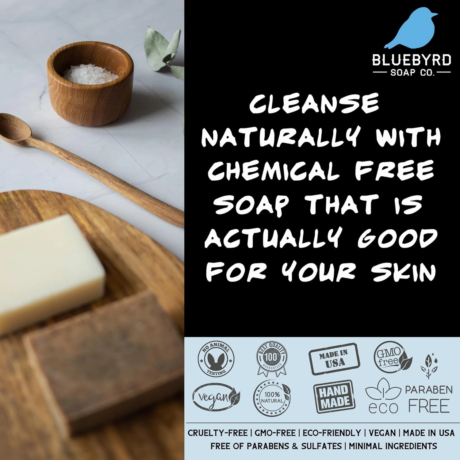 BLUEBYRD Fresh & Clean Handmade Soap Bar Gift Set For Women & Men - 5 Pc. Variety Pack Natural Cold Pressed Bath & Body Cleansing Bar - Ocean, Clean Cotton, Sea Salt, White Tea, Irish Clover (Fresh)