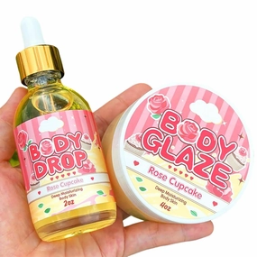 Body Glaze Body Butter Donut, Body Glaze Donut, Body Drops Body Oil, Scent From Heaven, Moisturizer Set For Women Skin, Leaves Skin Soft And Radiant Without Being Greasy, For Dry Skin (Rose)