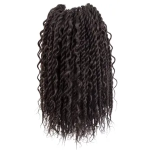 Boho Twist Crochet Hair 12 Inch, 8 Packs Wavy Senegalese Twist Crochet Hair with Curly Ends, Brown Pre-Looped Pre-Twisted Island Style Goddess Passion Braids (120 Strands, 4#)