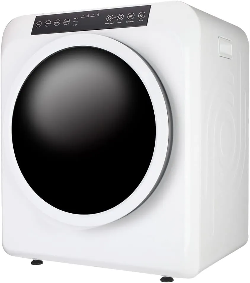 Bonnlo 13.2 Portable Clothes Dryer, 3.5 Cu.Ft High End Front Load Tumble Laundry Dryer with LED Touch Screen, Stainless Steel Tub, 1300W, White