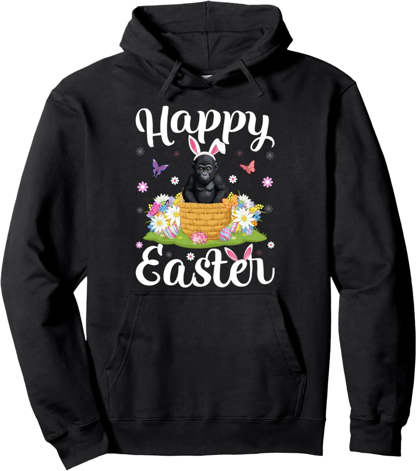 Bonobo Happy Easter Egg Hunt Bunny Ear Bonobo Easter Pullover Hoodie
