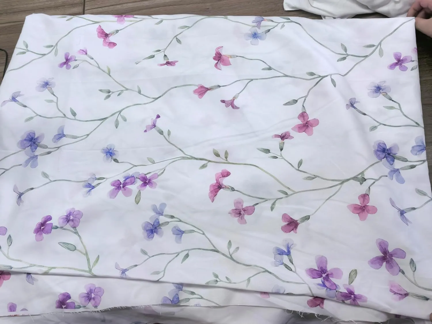 Botanical Floral Comforter Set Queen Blue Pink Purple Flower Comforter for Girls Kids Farmhouse Shabby Chic Flowers Bedding Set Ultra Soft Rustic White Comforter Sets with 2 Pillowcases 3Pcs