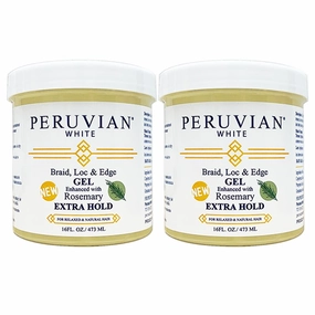 Braid, Loc, and Edge Gel EXTRA HOLD for Relaxed & Natural Hair, 16 oz. (Rosemary) (Pack of 2)