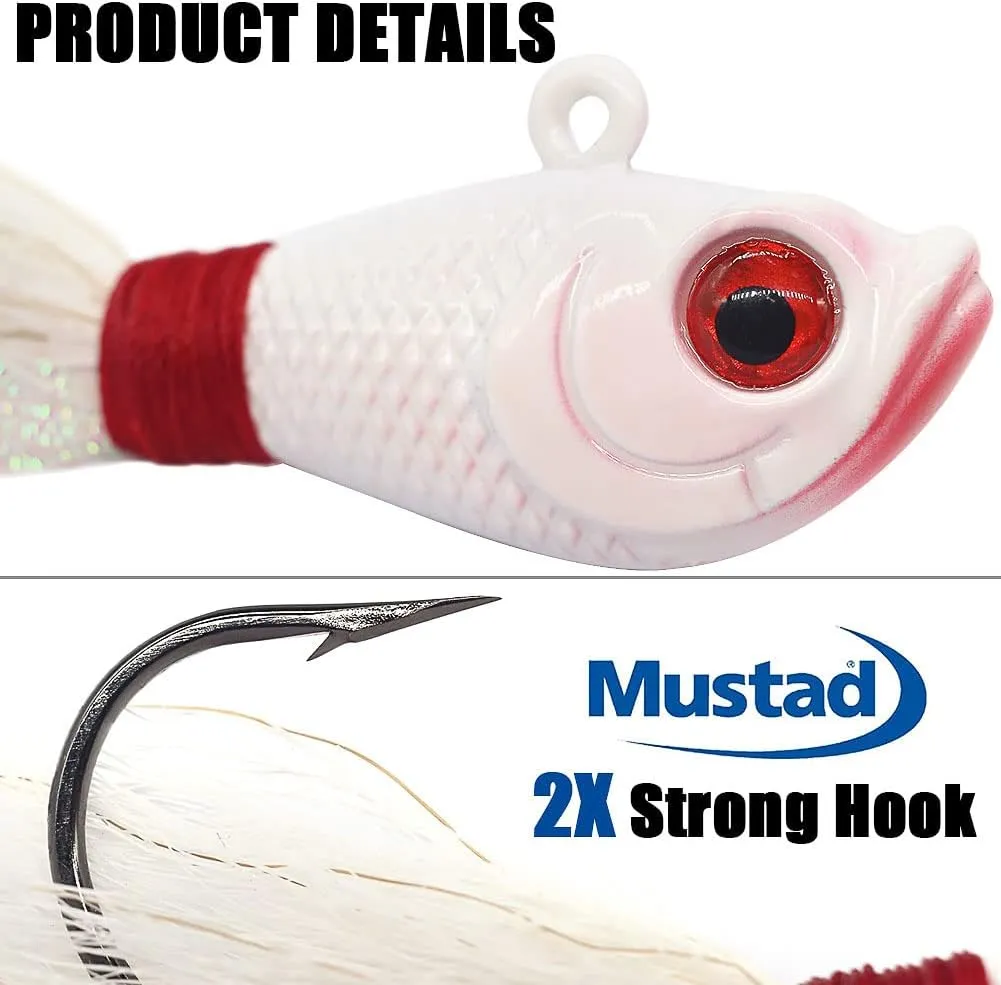 Bucktail-Jigs-Saltwater-Hair-Jigs-Head -Fishing-Lures-Assorted Kit