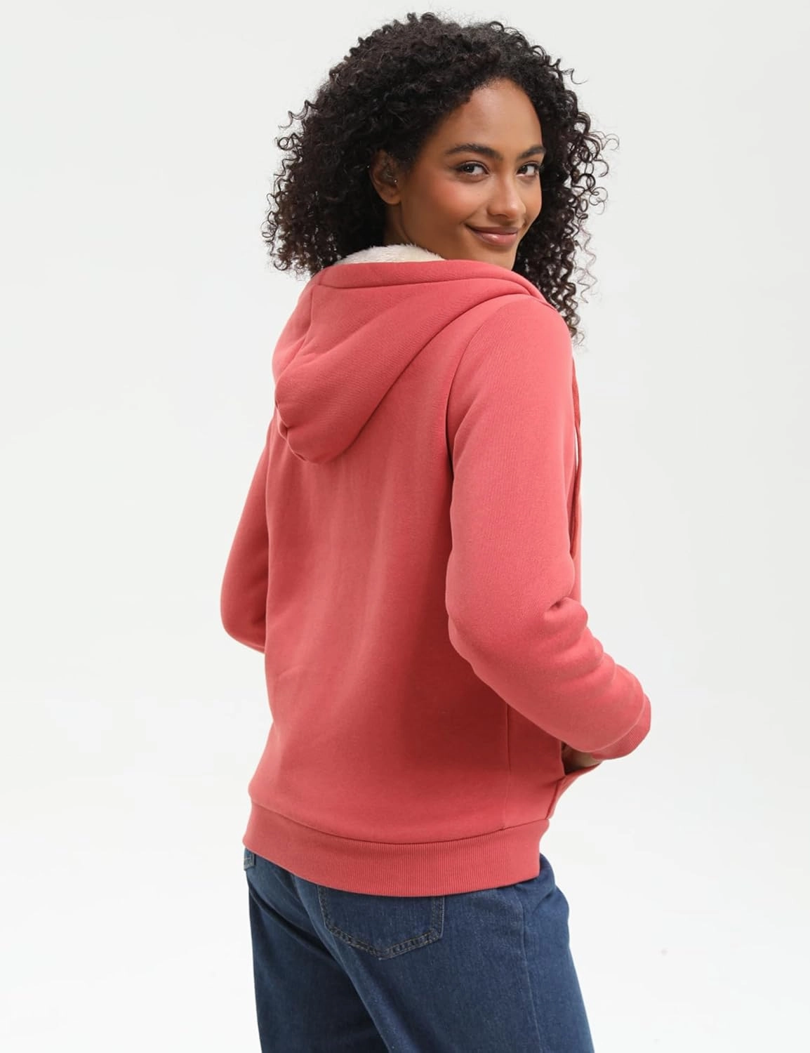 Bumeex Women' Sweatshirt,Sherpa-Lined Hoodie