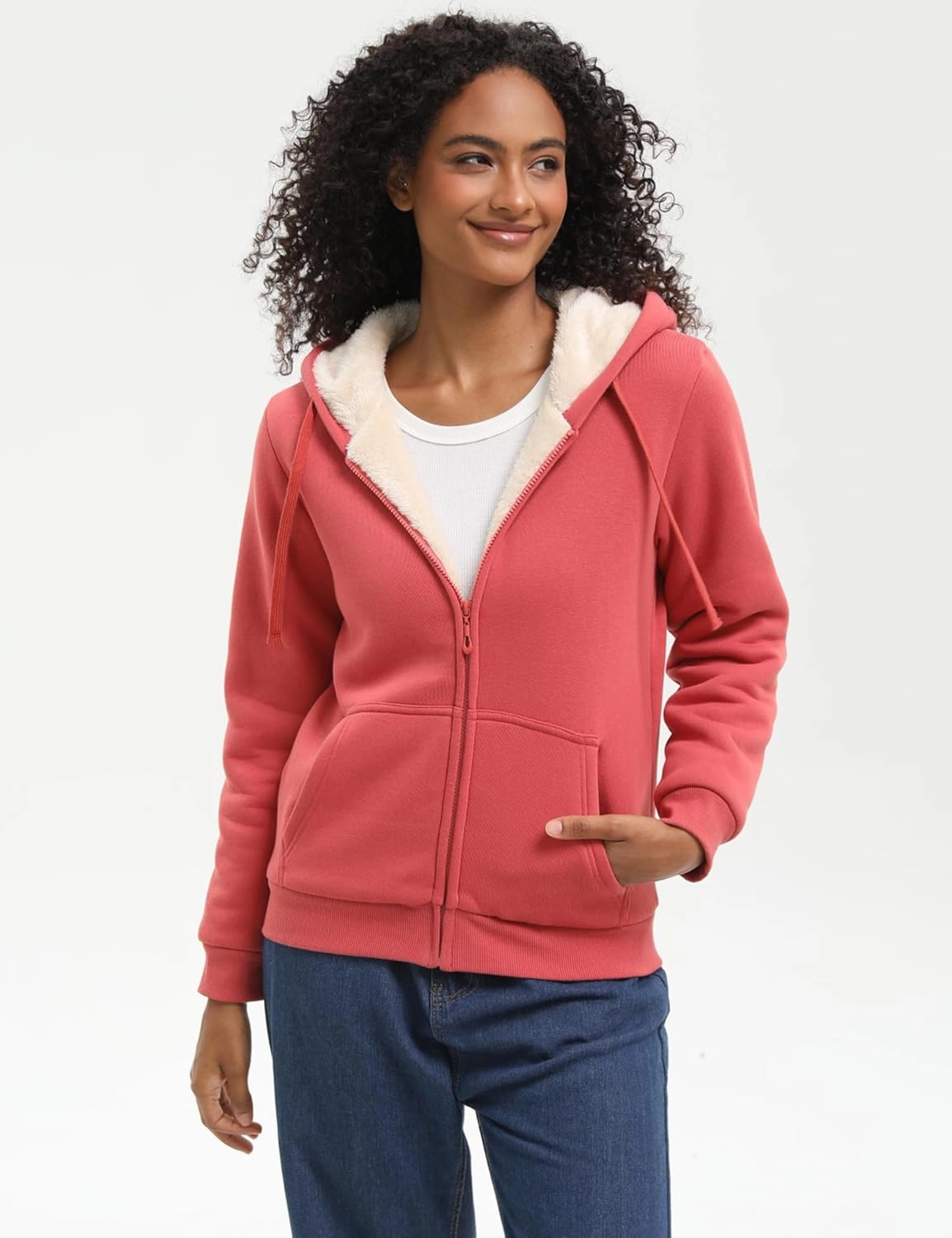 Bumeex Women' Sweatshirt,Sherpa-Lined Hoodie