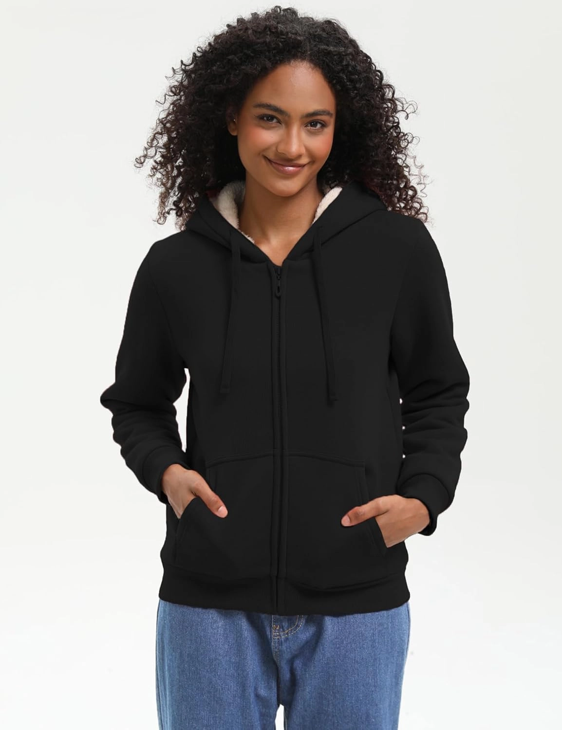 Bumeex Women' Sweatshirt,Sherpa-Lined Hoodie