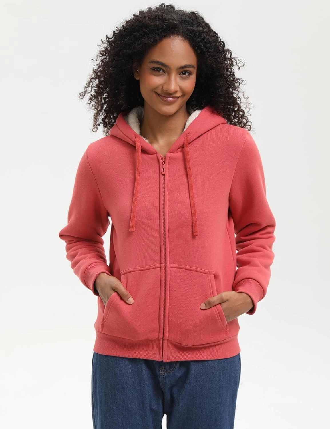 Bumeex Women' Sweatshirt,Sherpa-Lined Hoodie